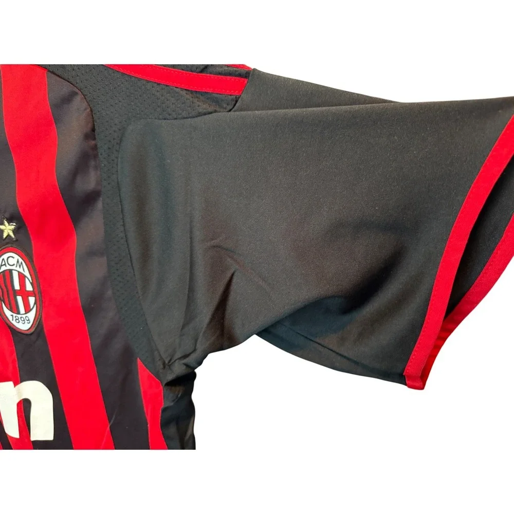 VTG Adidas AC Milan 2009-10 Home Jersey Onyewu 14 Red Black Soccer Shirt Mens XL